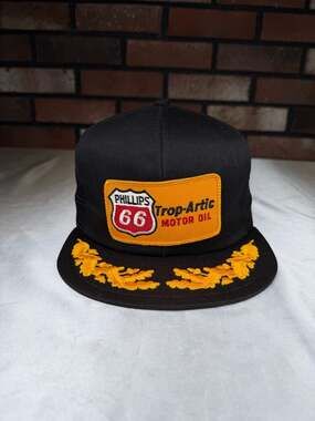 Vintage Phillips 66 Trop-Artic Oil Scrambled Eggs Trucker Hat Snapback K USA